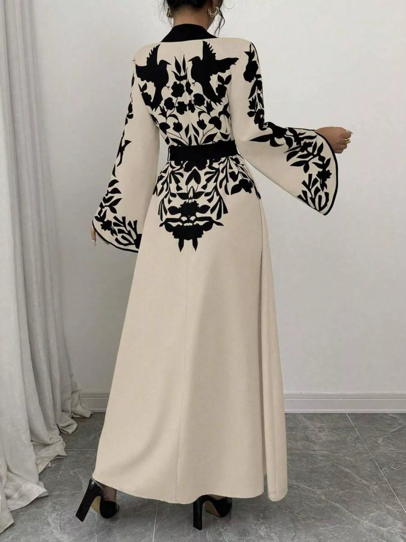 Printed Tie Waist Maxi Dress
