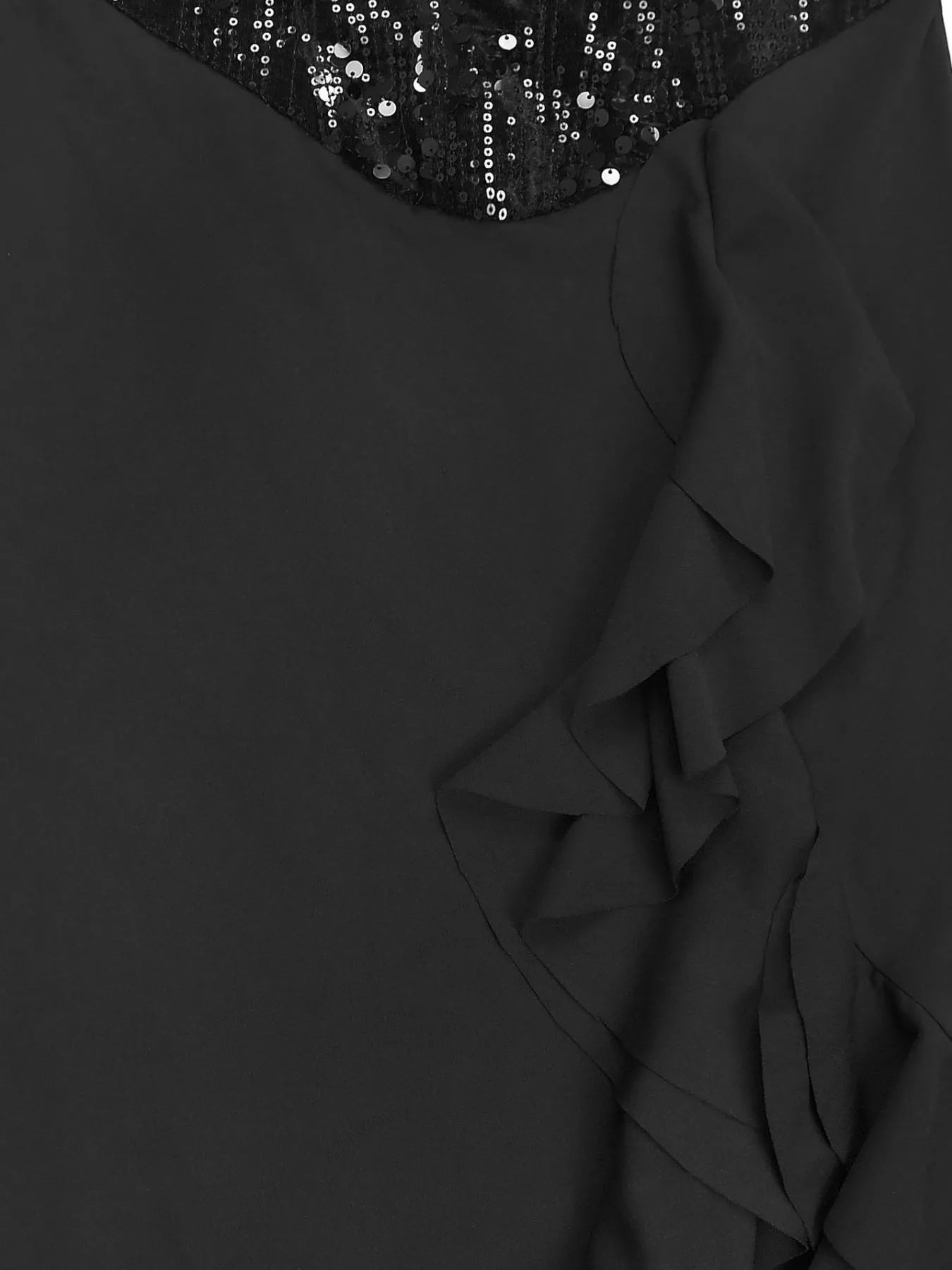 Sequin Ruffle Hem Maxi Dress