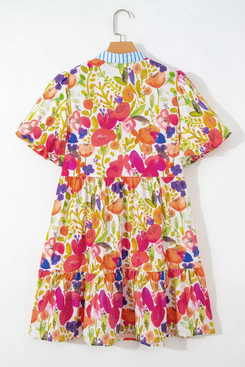 Floral Print Tiered Mini Dress