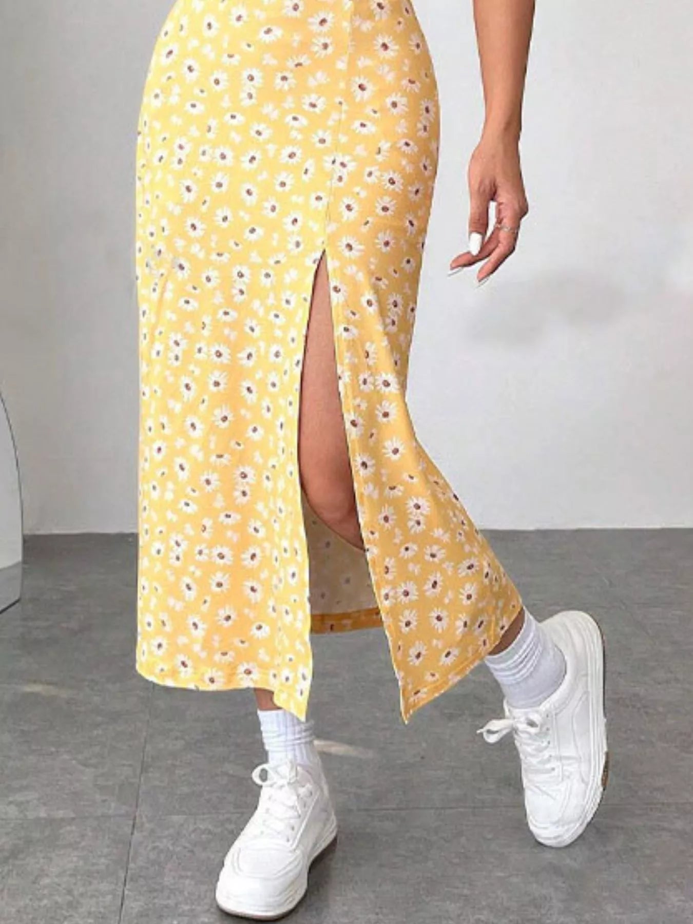 Slit Spaghetti Strap Midi Dress