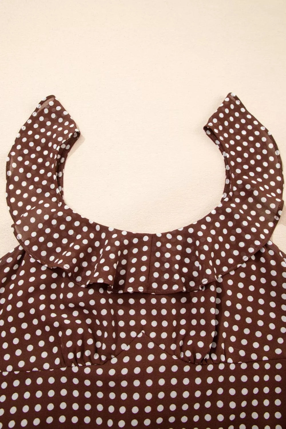 Polka Dot Print Backless Ruffled Tiered Maxi Dress