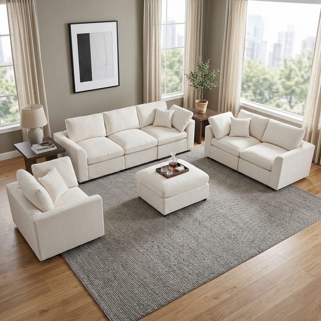 U-Style 4-Piece Modular Sofa Set