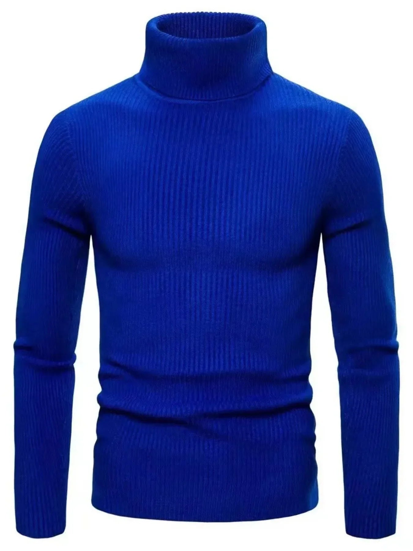 Men's Plus Size Ribbed Turtleneck Long Sleeve Sweater