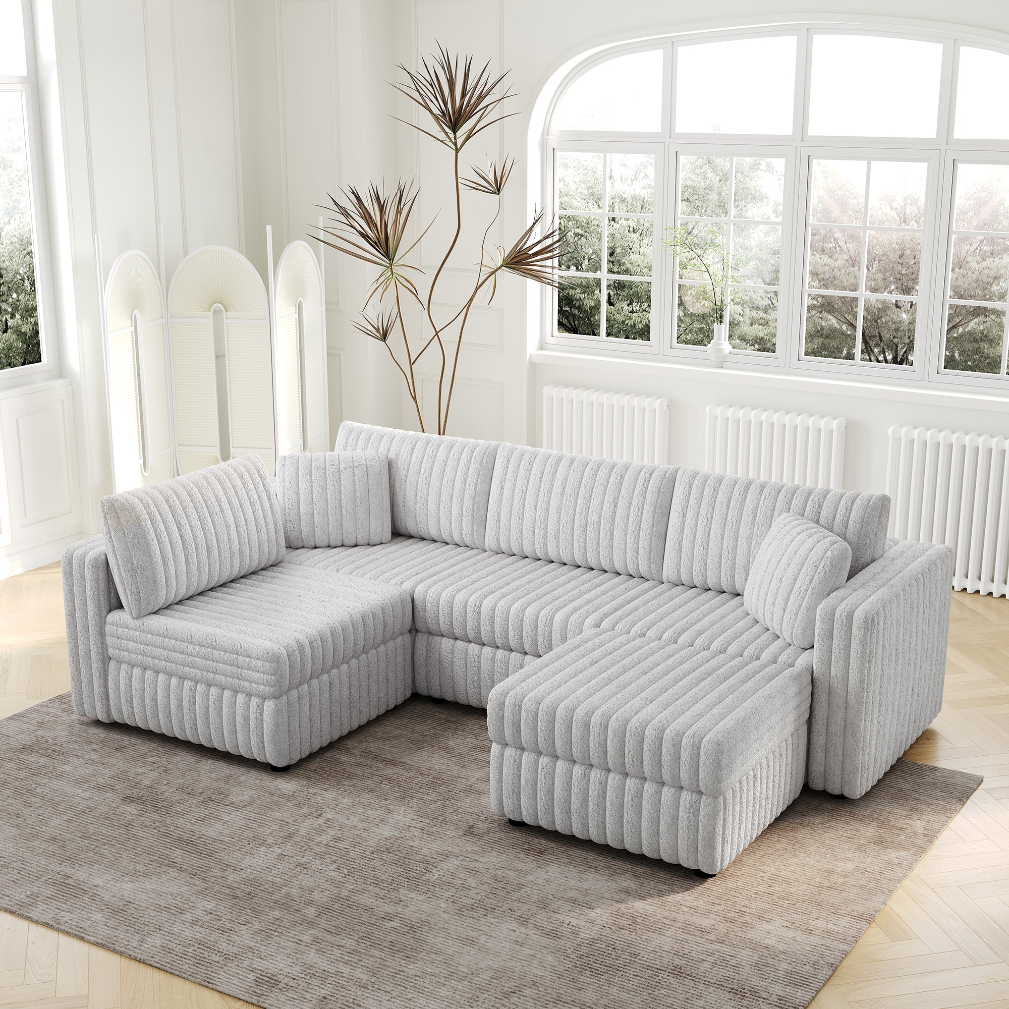 106.3" Soft U-Shaped 4-Person Sofa