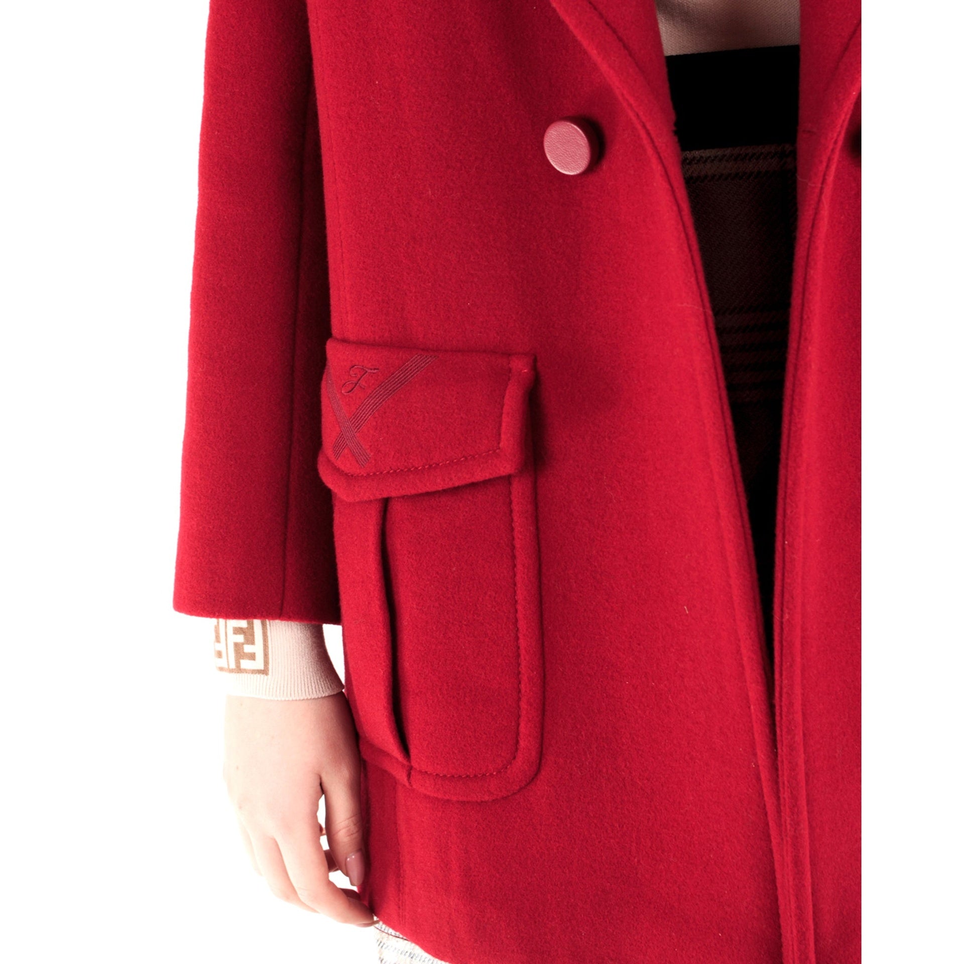 Fendi Fur Collar Wool Coat Women
