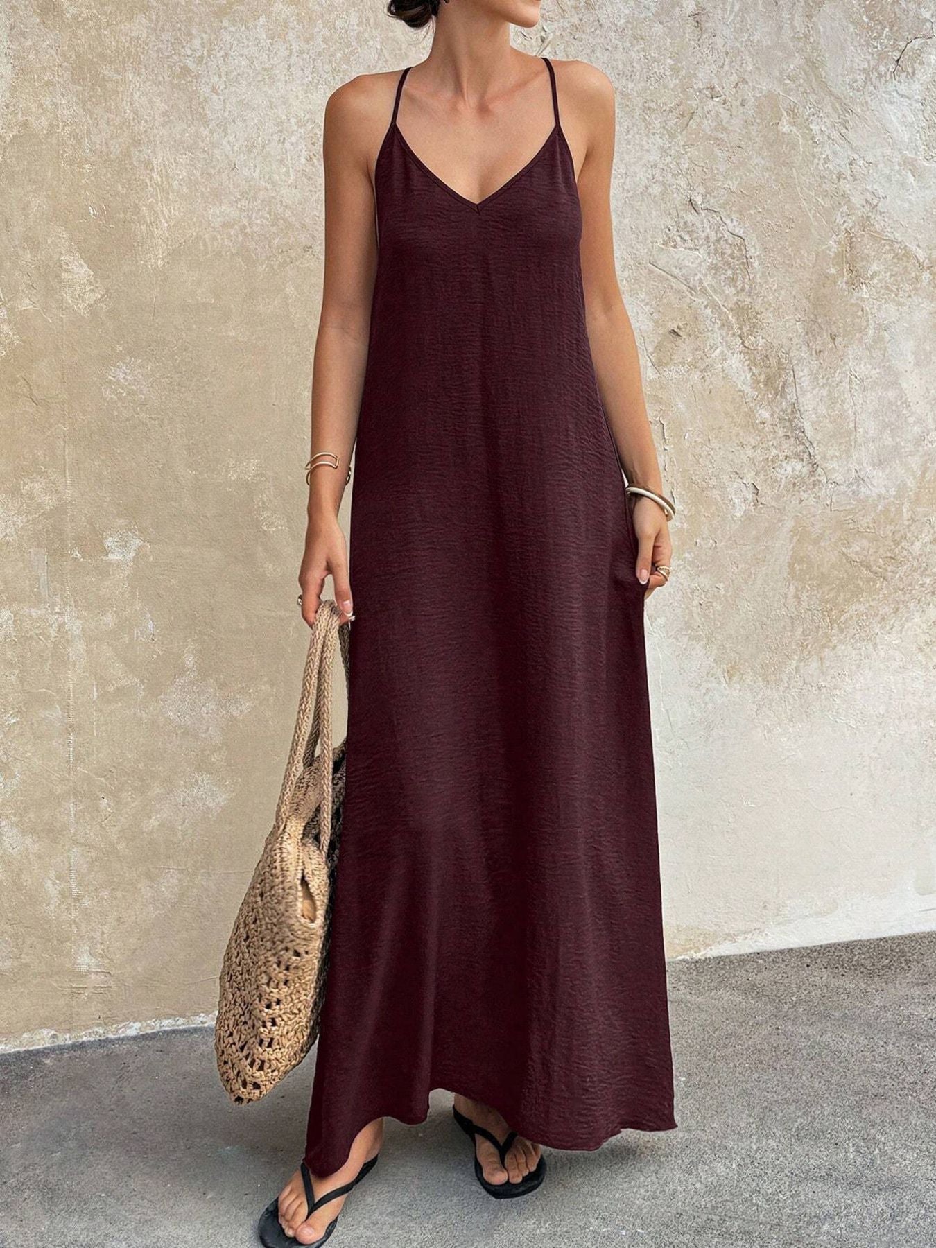 V-Neck Maxi Cami Dress
