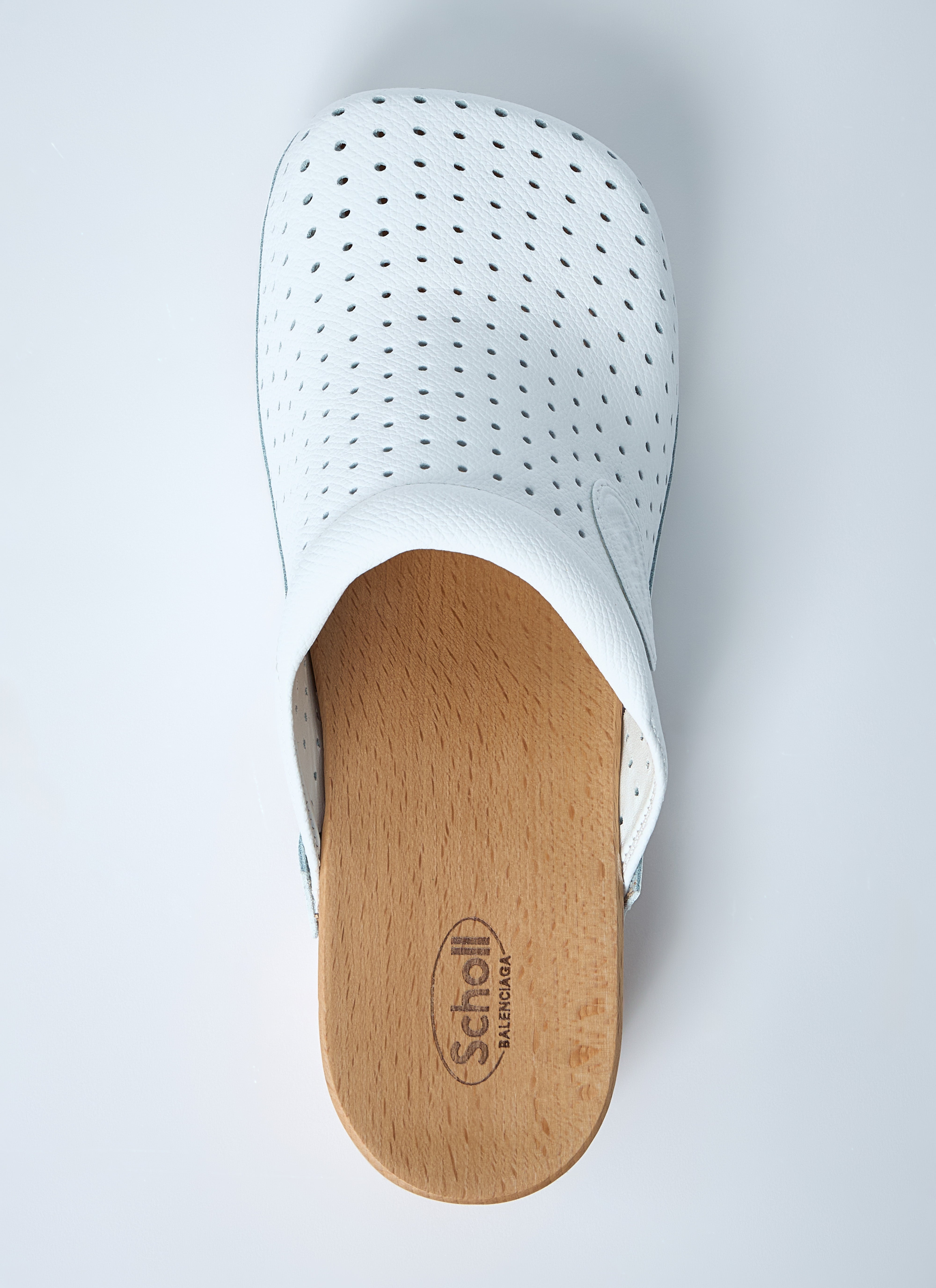 Balenciaga Women Perforated Heeled Clogs