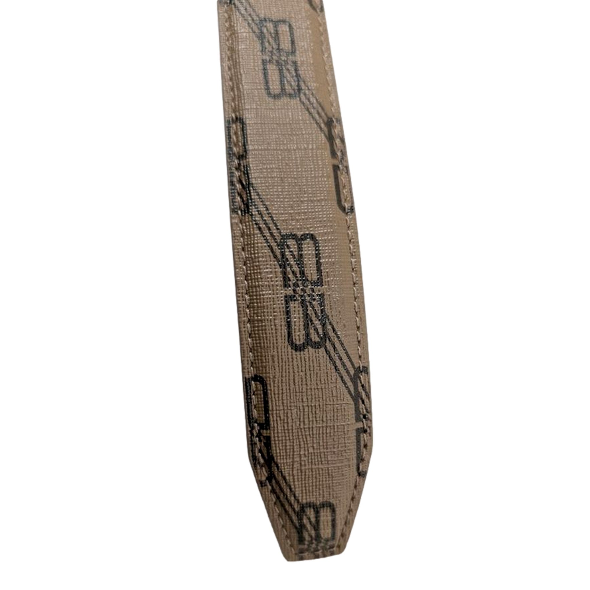 Balenciaga BB Signature Canvas Leather Belt Monogram Beige 75
