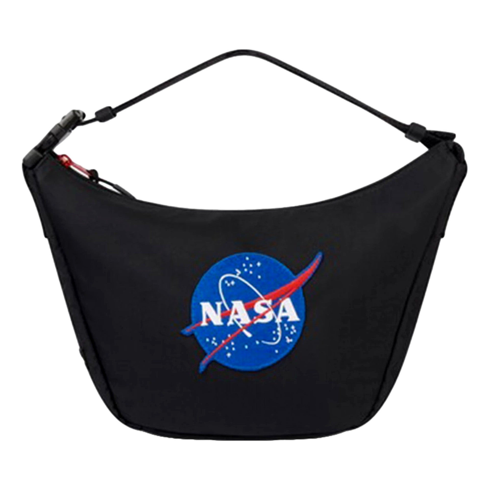 Balenciaga NASA Logo Black Recycled Nylon Sling Crossbody Bag