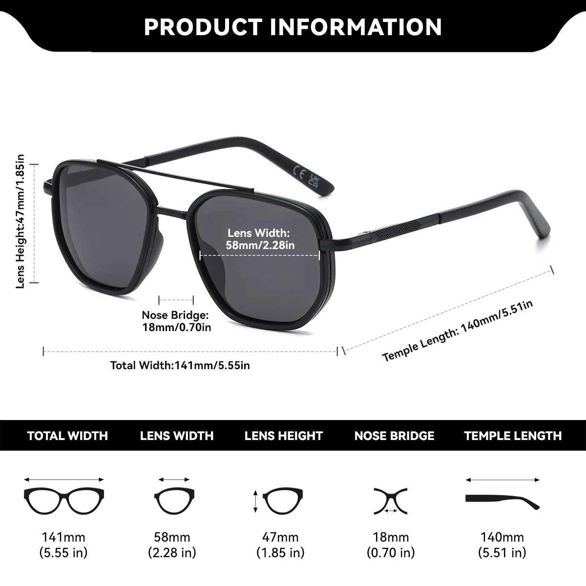 BARCUR Fashionable Trendy Polarized Sunglasses Polygon Frame with Delicate Thickened Striped Design – TAC Lens UV400 Protection for Driving and Outdoor Activities Women’s Fashion Sunglasses for Summer - Overture Gifts