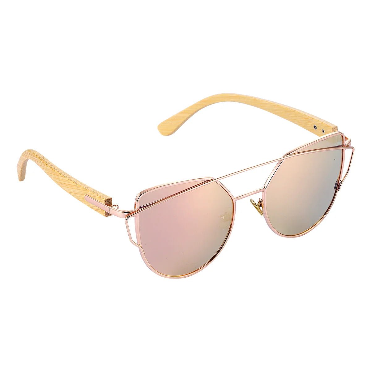 BARCUR Luxury High-Quality UV400 Women’s Polarized Sunglasses Cat Eye Bamboo Foot Frame Mirrored Lenses Presented in a White Gift Box for Summer - Overture Gifts