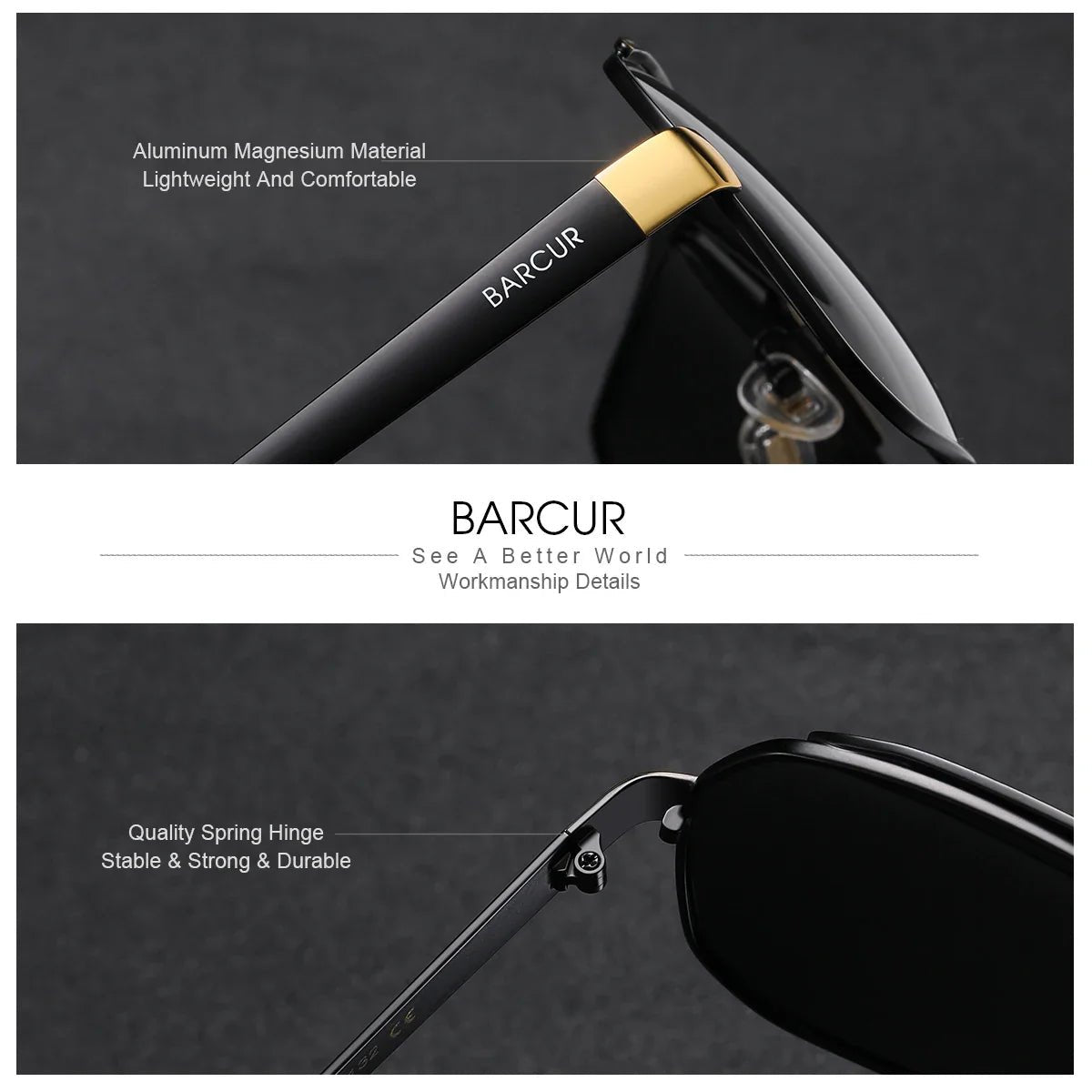 BARCUR Polarized Sports Sunglasses for Men Fashionable Fishing Driving Hiking and Outdoor Eyewear UV400 Protection Gradient Lenses - Overture Gifts