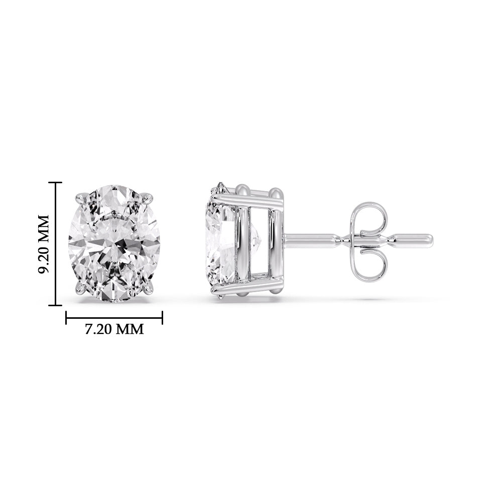 Classic Four Prong Oval Diamond Solitaire Stud Earrings [IGI Certified]