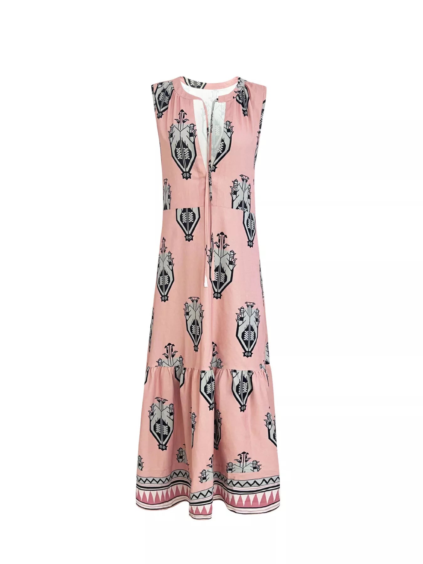 Printed Sleeveless Maxi Dress