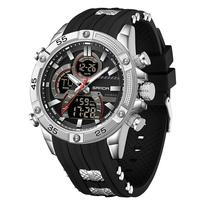 Multifunctional Mens Electronic Watch Waterproof, Luminous, With Alarm