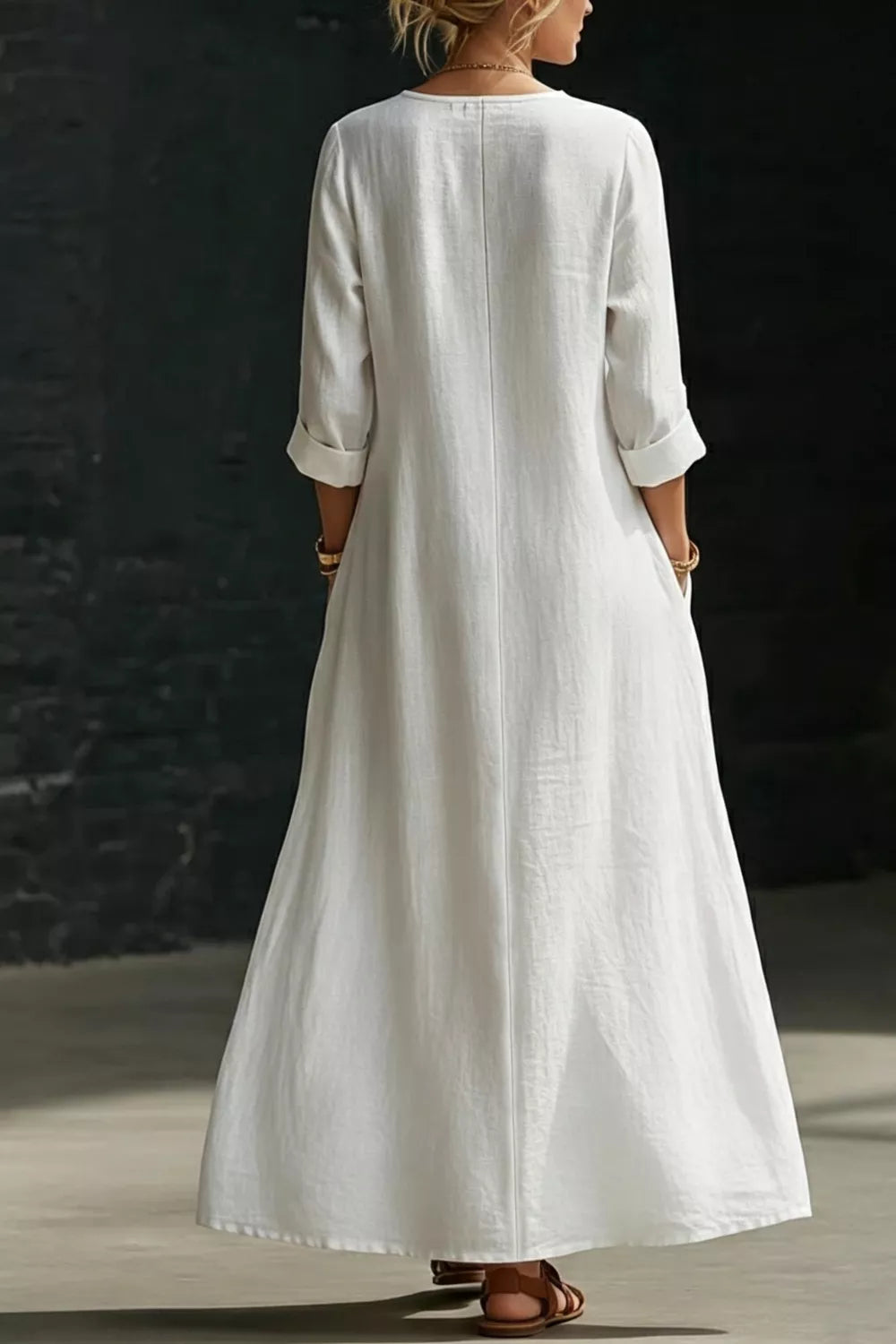 Surplice Long Sleeve Maxi Dress