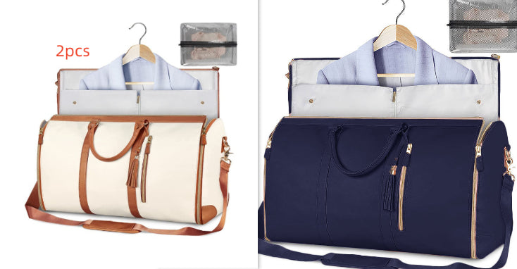Women's Large Capacity Travel Duffle and Garment Bag Handbag