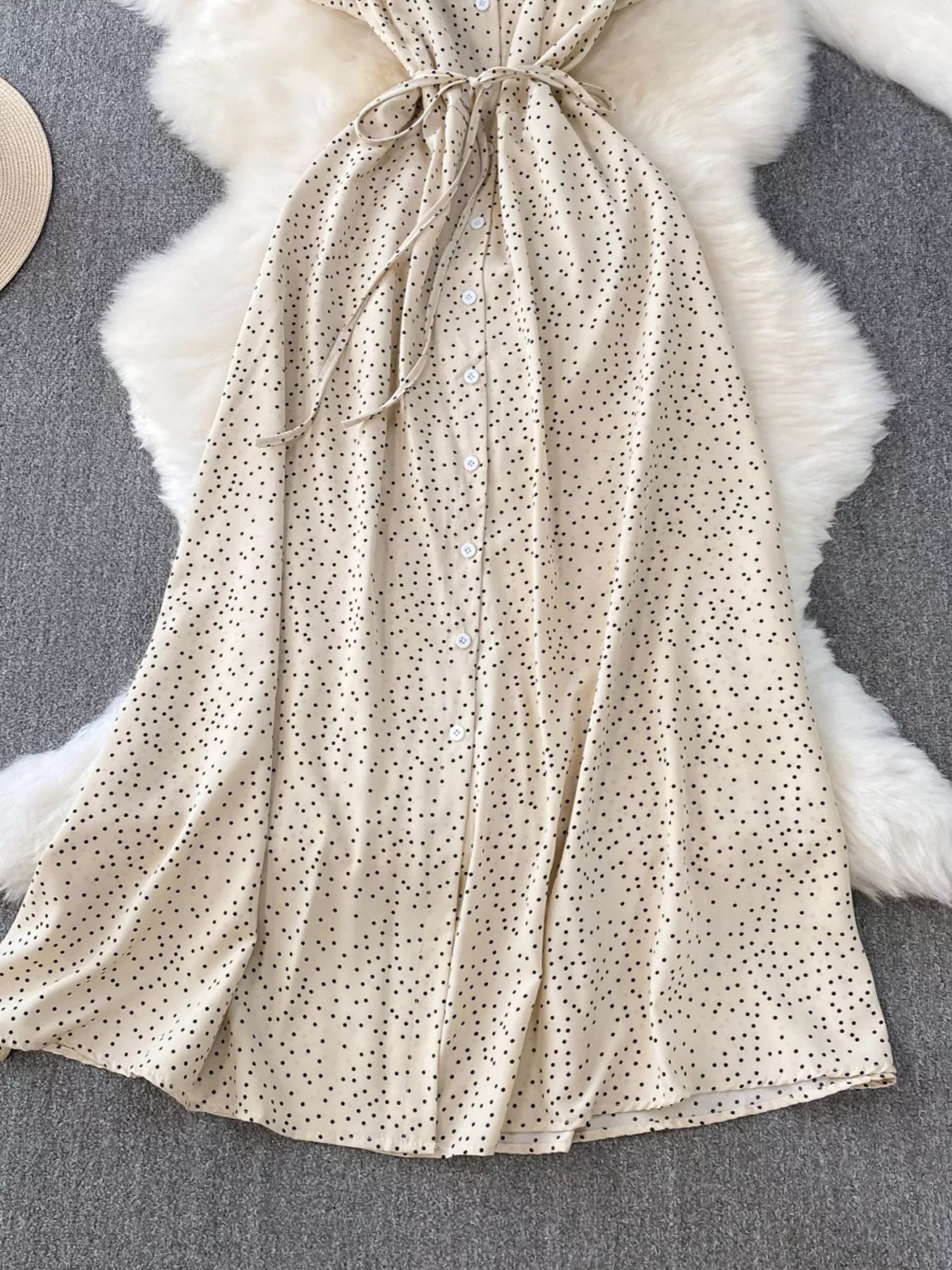 Polka Dot Button-Down Dress
