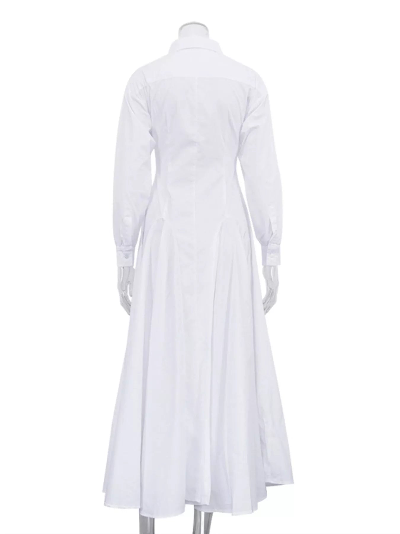 Button Front Long Sleeve Maxi Shirt Dress