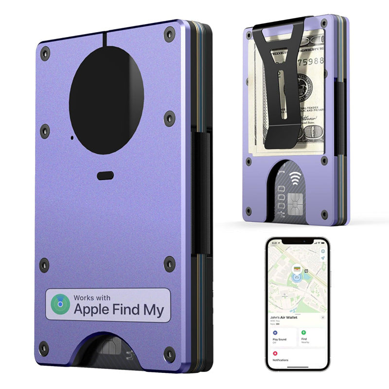 Minimalist AirTag Wallet – Slim Aluminum RFID Blocking Card Holder