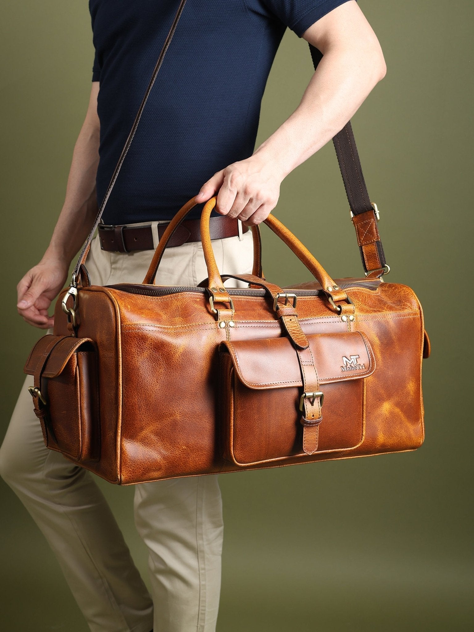 Berlin Leather Weekender Duffle Bag - Overture Gifts