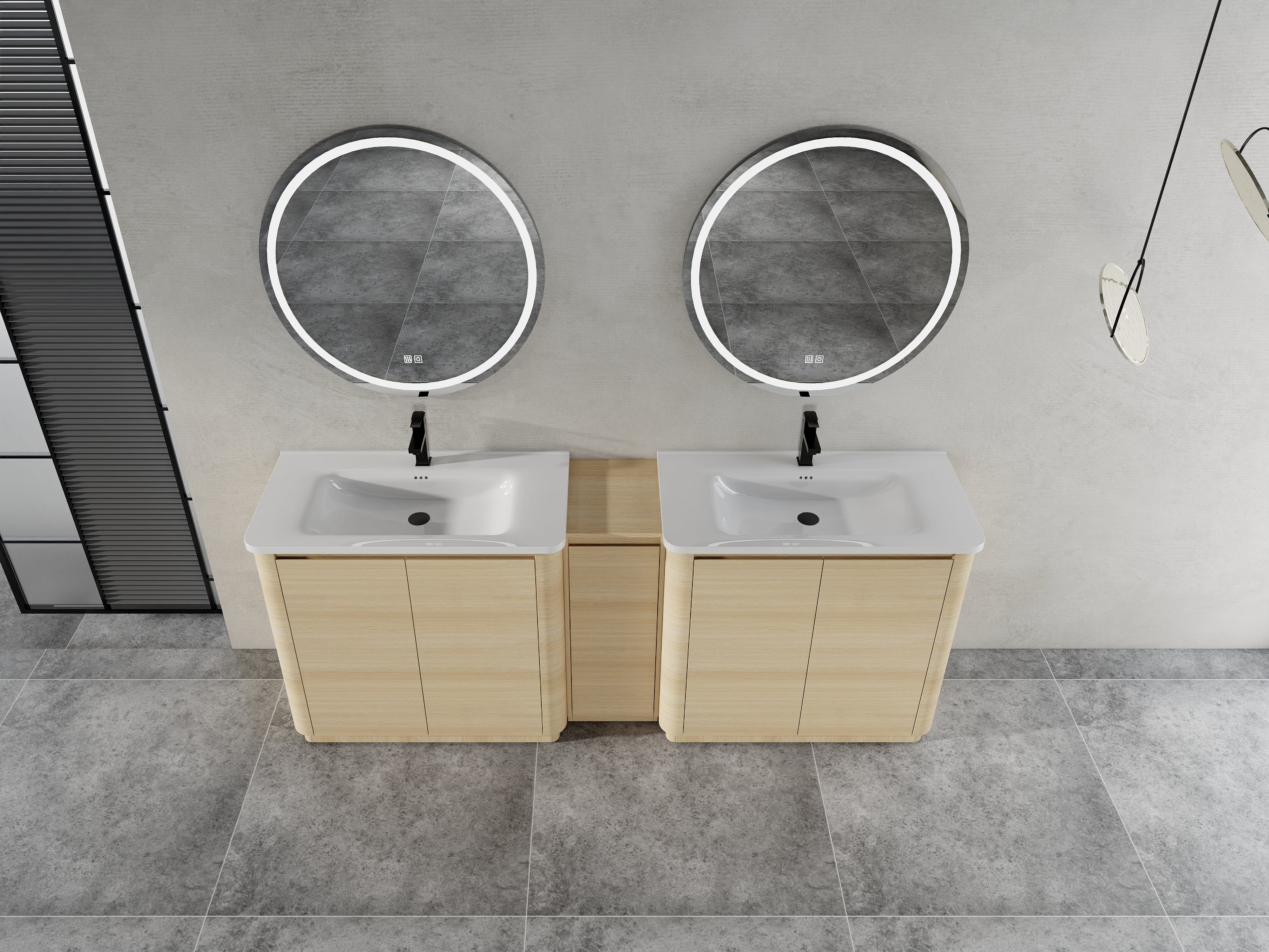 92'' Freestanding Bathroom Vanity with Ceramic Sink