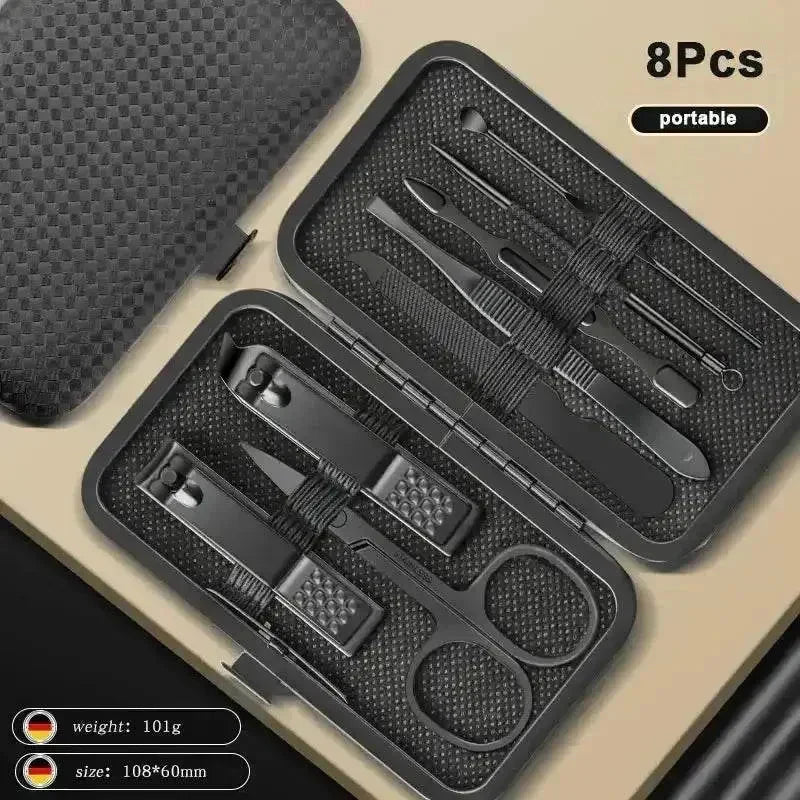 Black Manicure Nail Clipper Set Case - Overture Gifts
