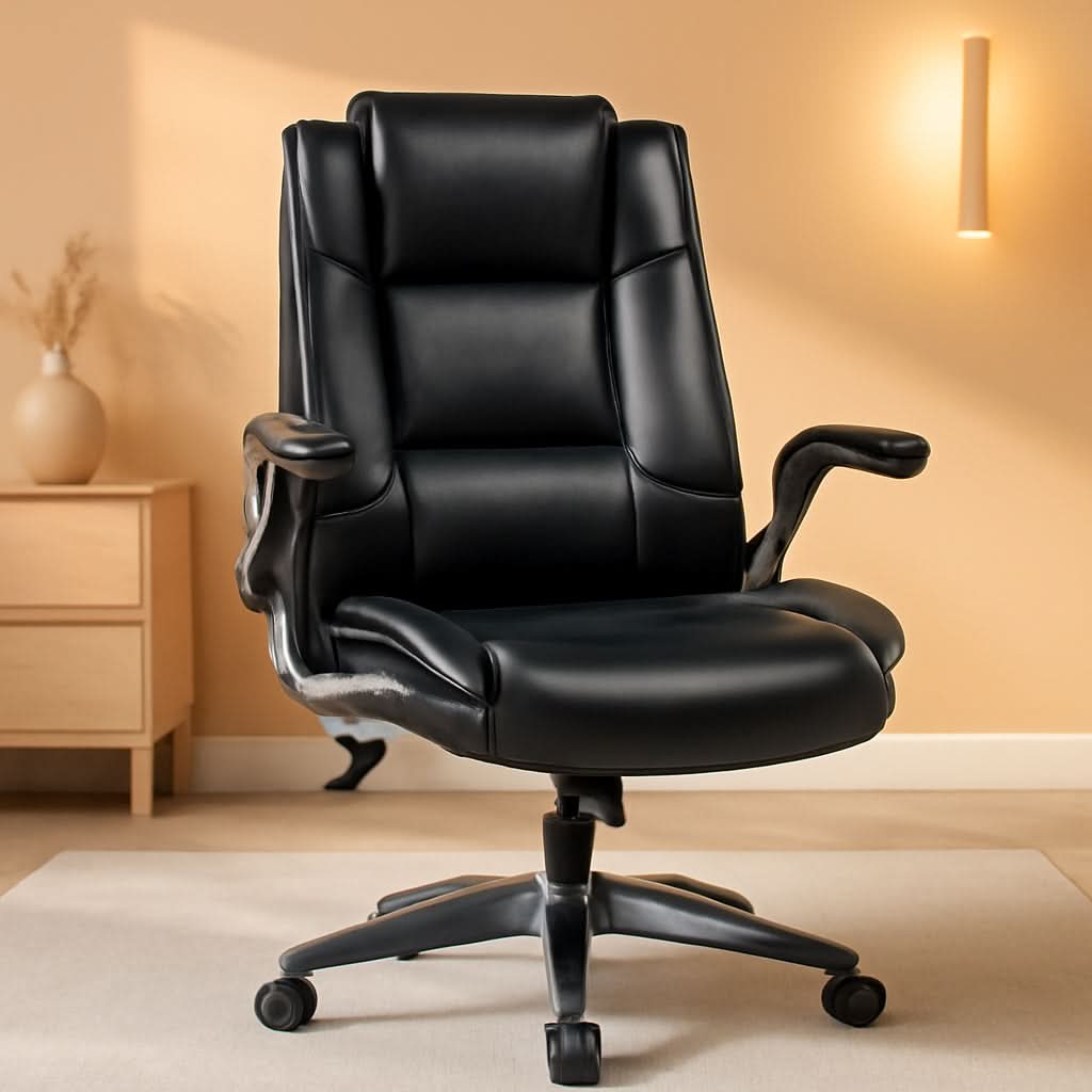 Bonded Leather Executive Office Chair Black High Back - Overture Gifts
