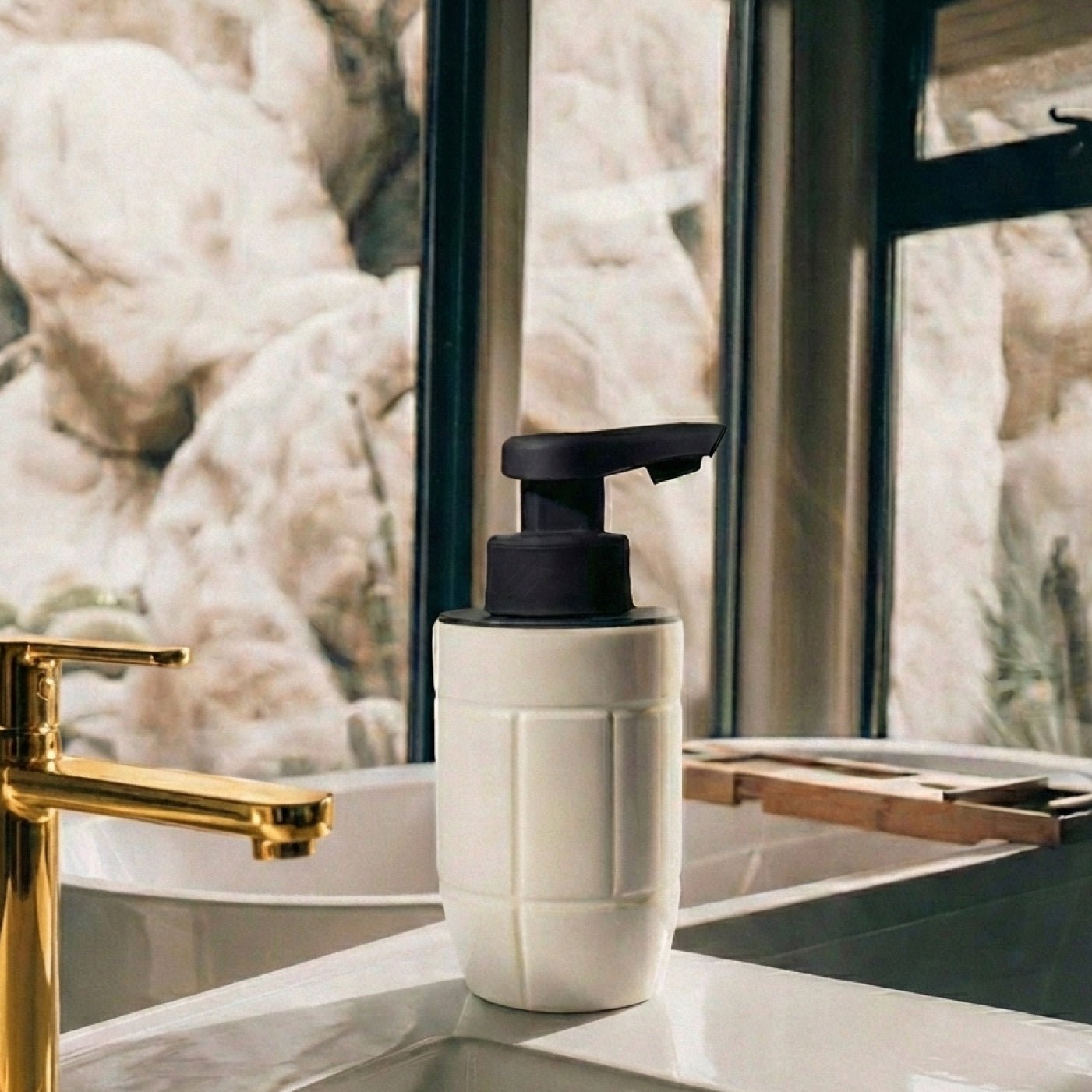 BosilunLife Eco-Brutalism Automatic Foaming Soap Dispenser Recycled Eco-Clay - Overture Gifts
