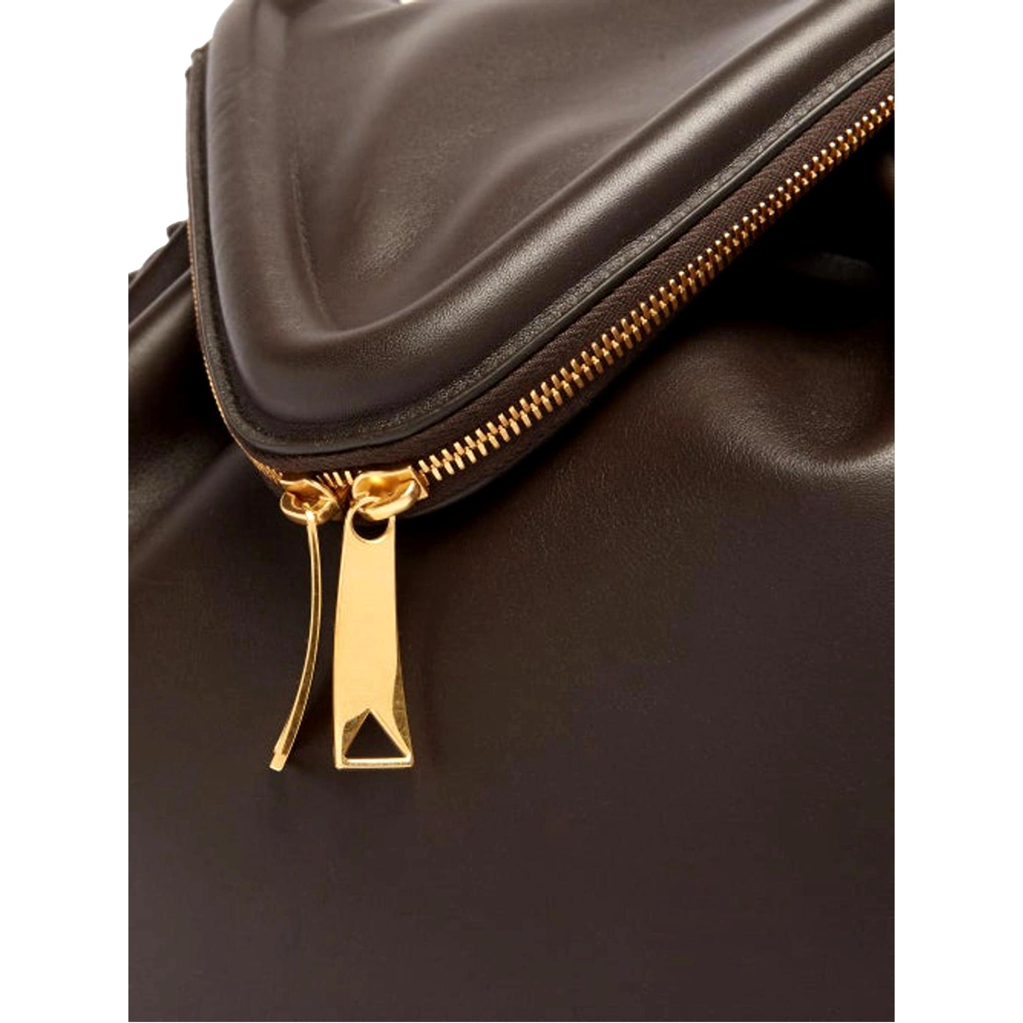Bottega Veneta Beak Large Shoulder Bag Brown Calfskin Leather Designer Handbag