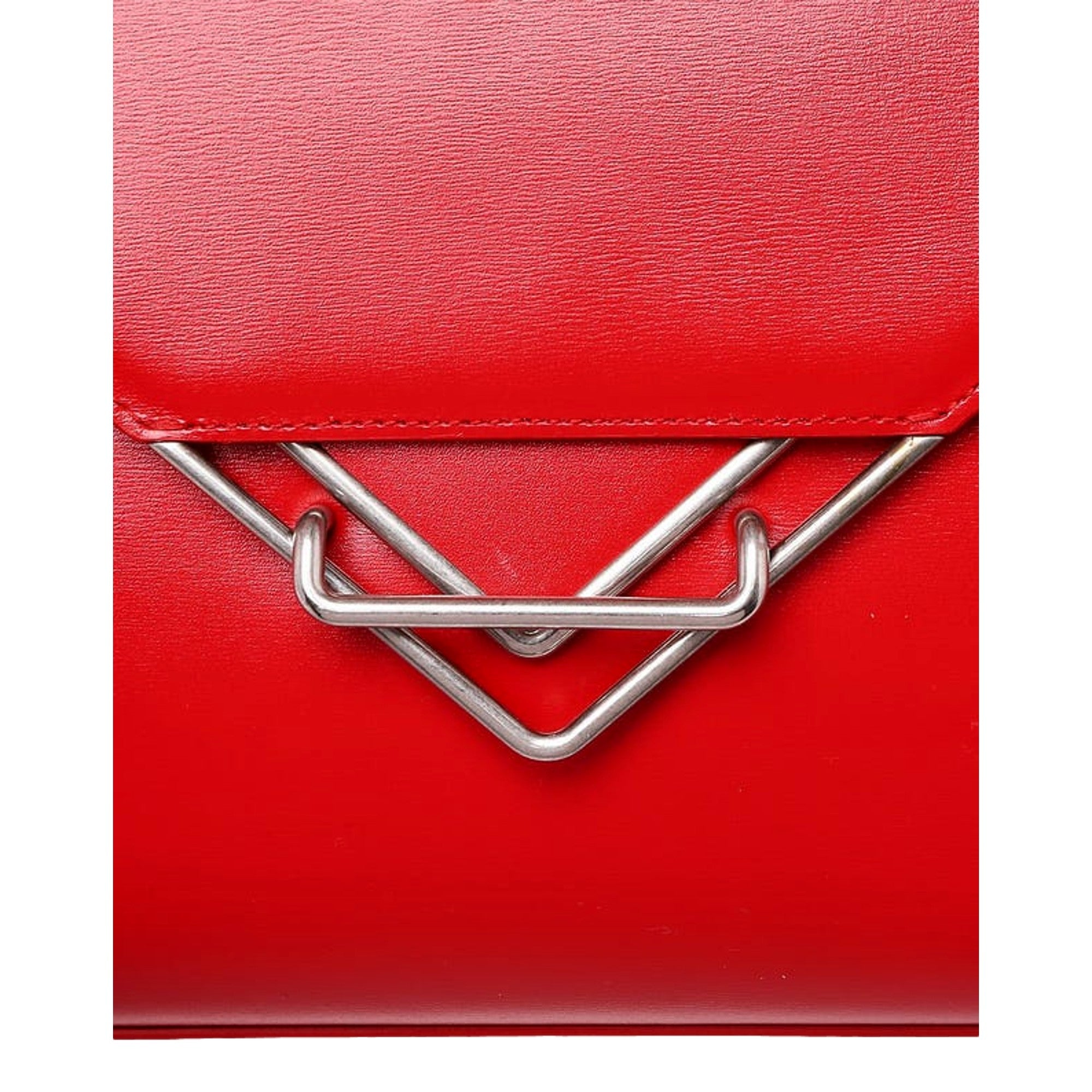 Bottega Veneta The Clip Chili Red Calfskin Leather Shoulder Crossbody Bag