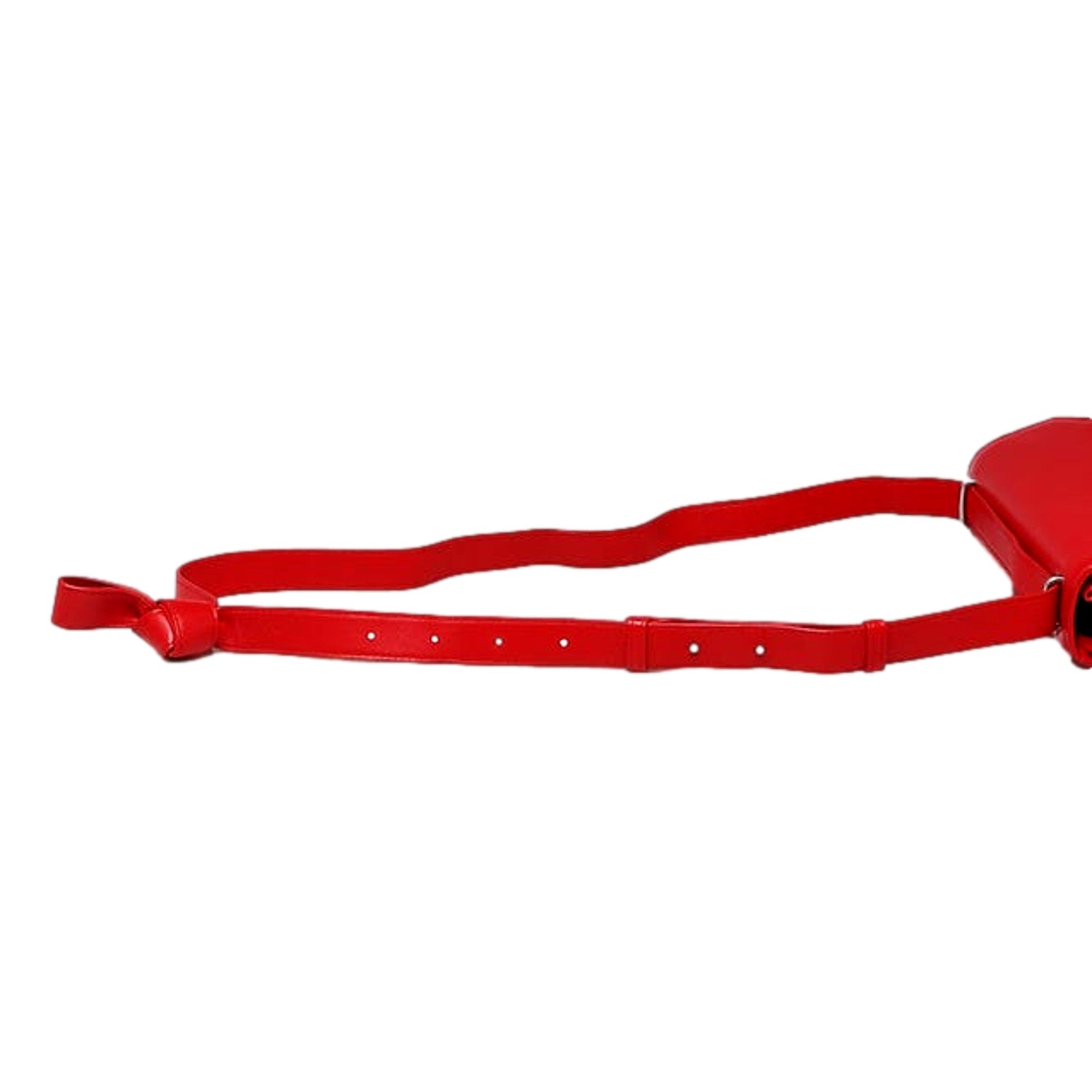 Bottega Veneta The Clip Chili Red Calfskin Leather Shoulder Crossbody Bag