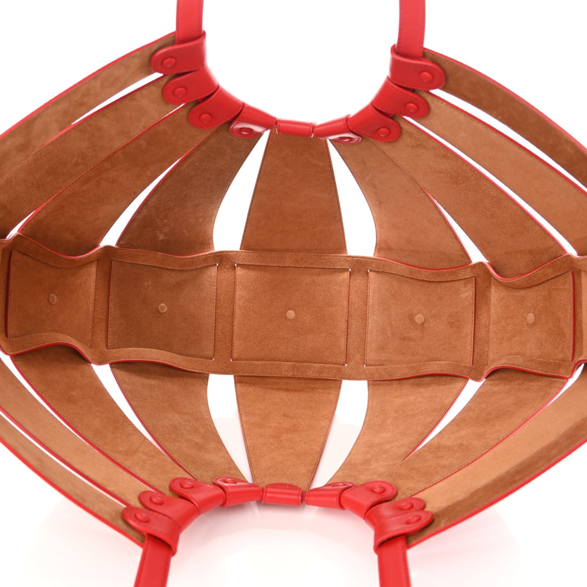 Bottega Veneta The Shell Chili Tomato French Calfskin Leather Shoulder Bag