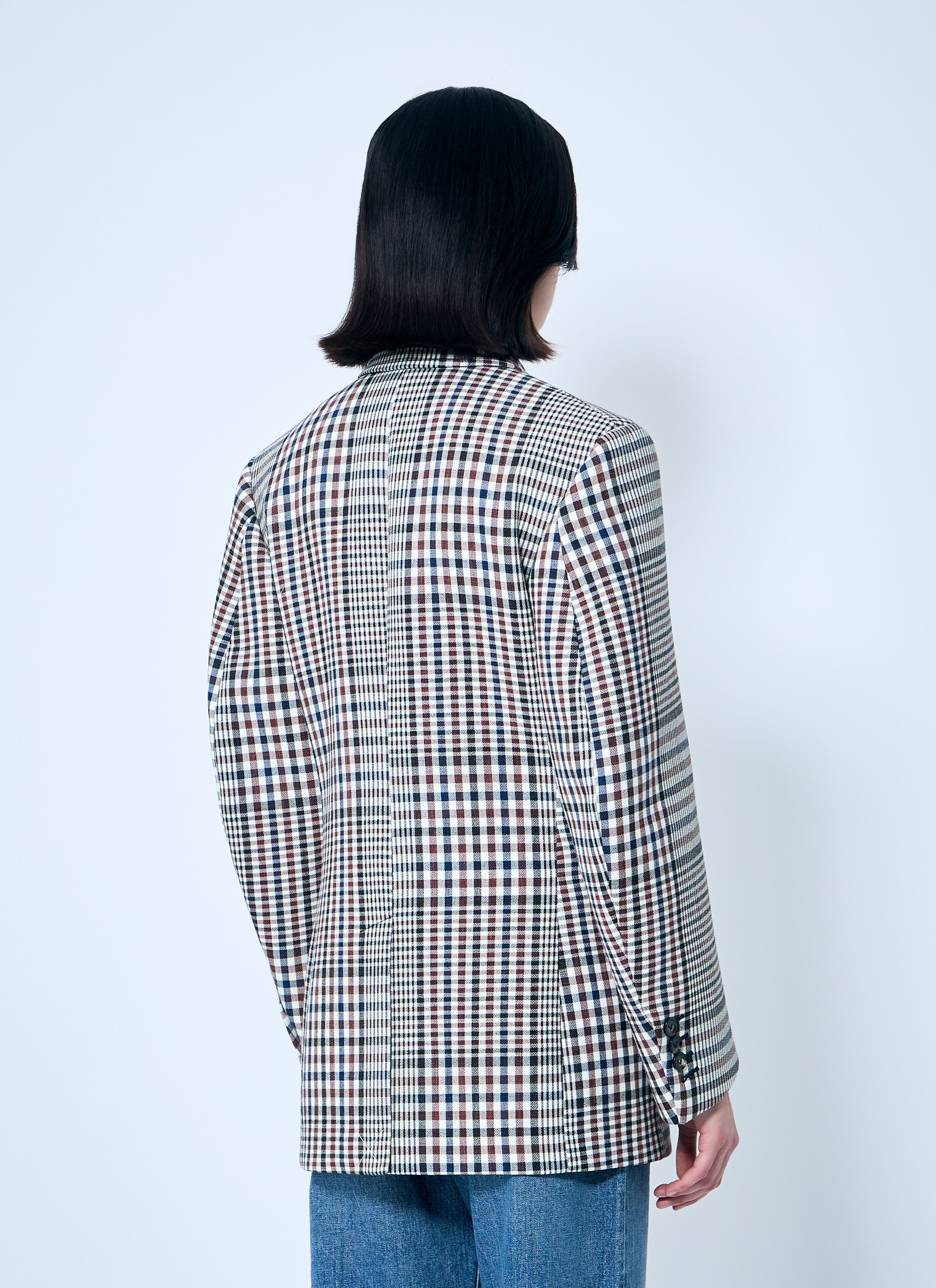 Bottega Veneta Women Structured Check-Cotton Blazer