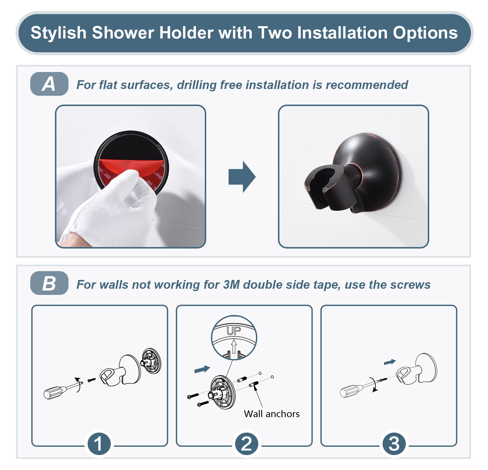 Dual Shower Head Combo with Extension Arm, 8 Inch Rainfall Shower Head with Handheld Shower head