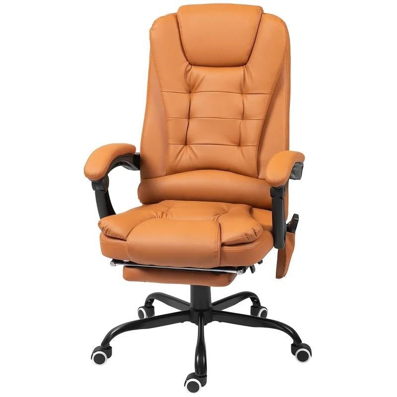 Brown 7 Mode Vibrating High Back Executive Massage Adjustable Office Chair - Overture Gifts