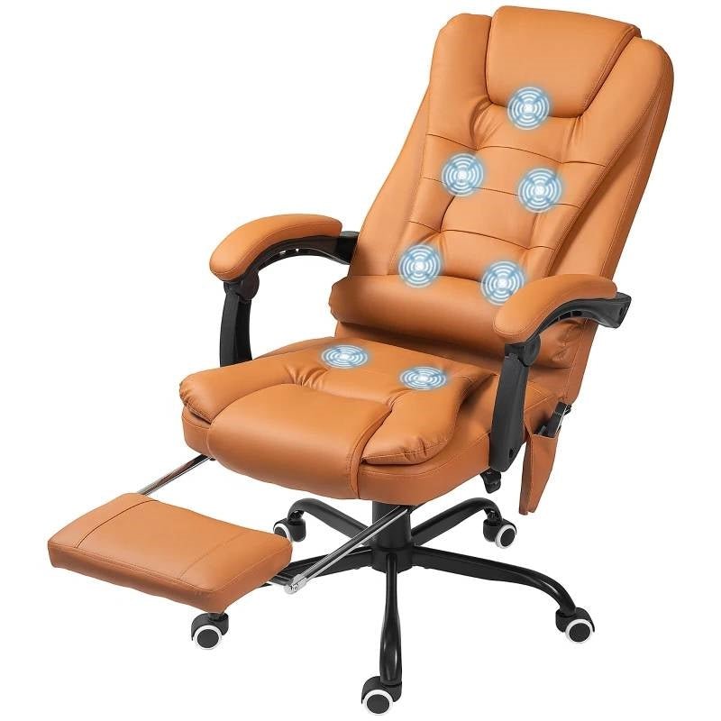 Brown 7 Mode Vibrating High Back Executive Massage Adjustable Office Chair - Overture Gifts