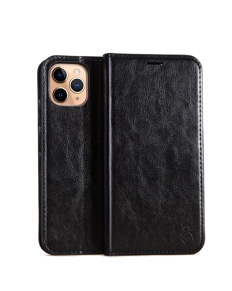 Brown Genuine Leather Flip Case For iPhone Luxury Wallet Card Cover For iPhone 14 13 Leather iPhone Case Kickstand Card Holder Flip Leather Wallet Phone Case - Overture Gifts