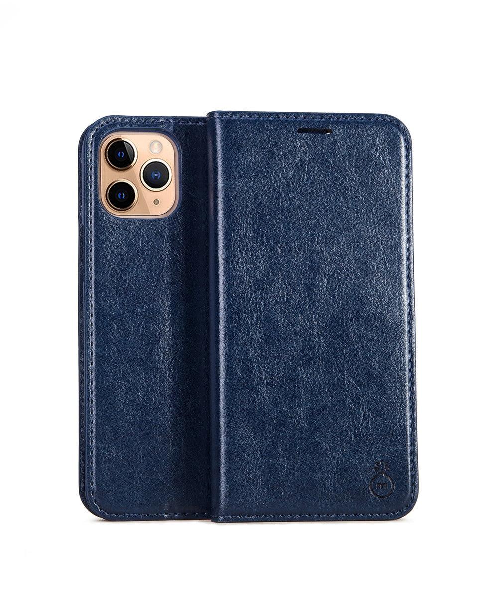 Brown Genuine Leather Flip Case For iPhone Luxury Wallet Card Cover For iPhone 14 13 Leather iPhone Case Kickstand Card Holder Flip Leather Wallet Phone Case - Overture Gifts