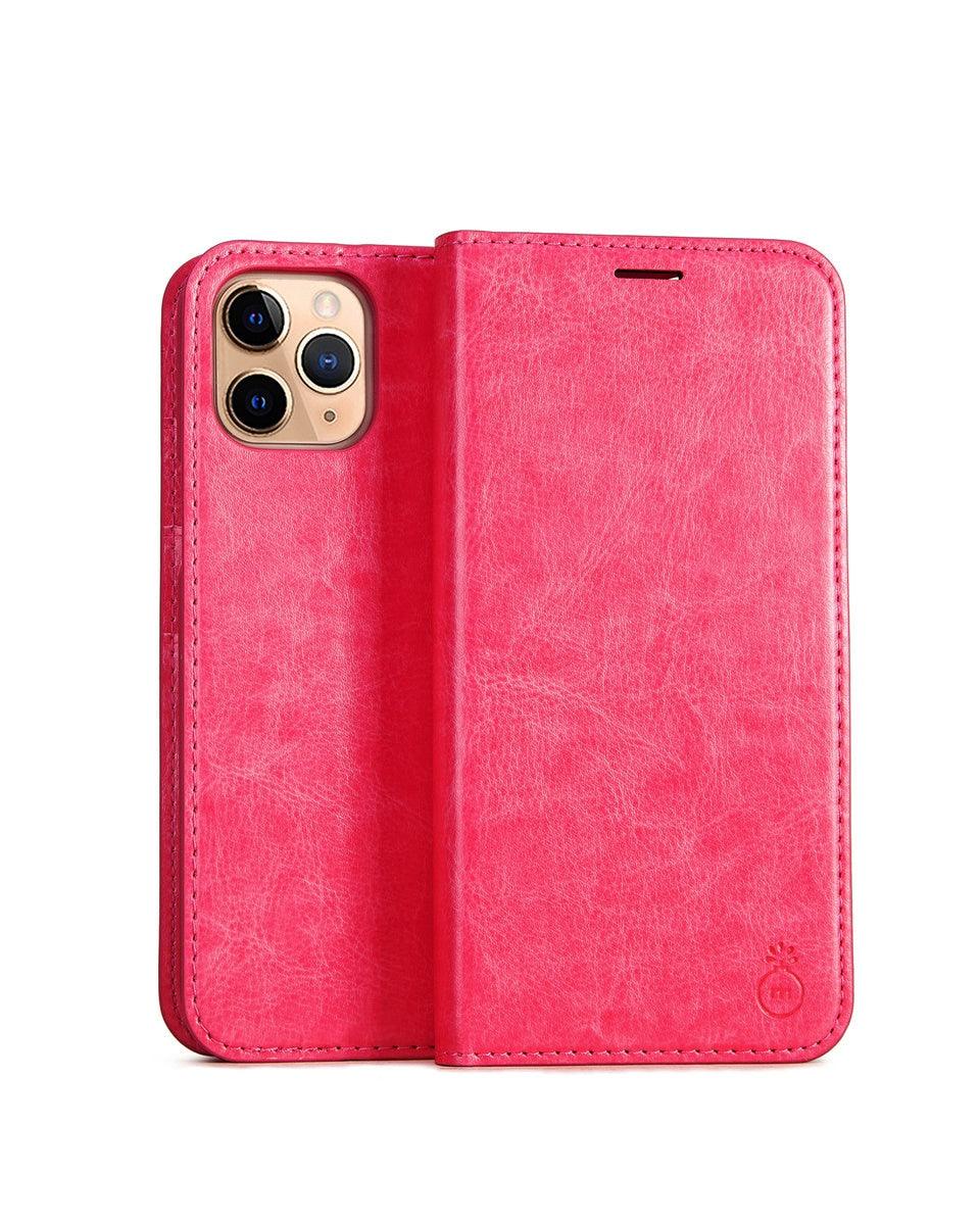 Brown Genuine Leather Flip Case For iPhone Luxury Wallet Card Cover For iPhone 14 13 Leather iPhone Case Kickstand Card Holder Flip Leather Wallet Phone Case - Overture Gifts