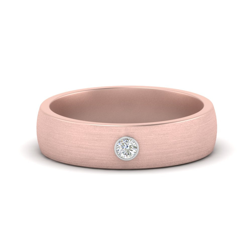 Brushed Mens Solitaire Promise Band