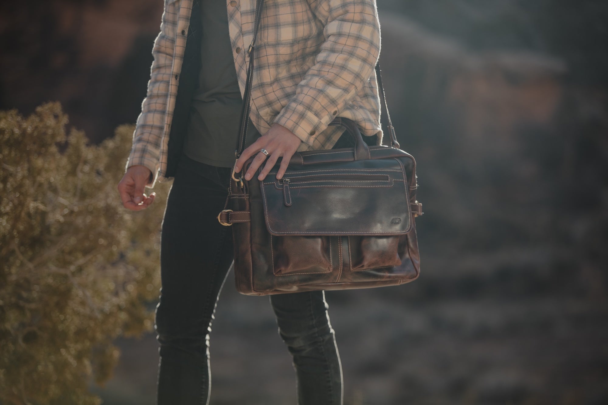 Buffalo Leather Pilot Bag - Overture Gifts