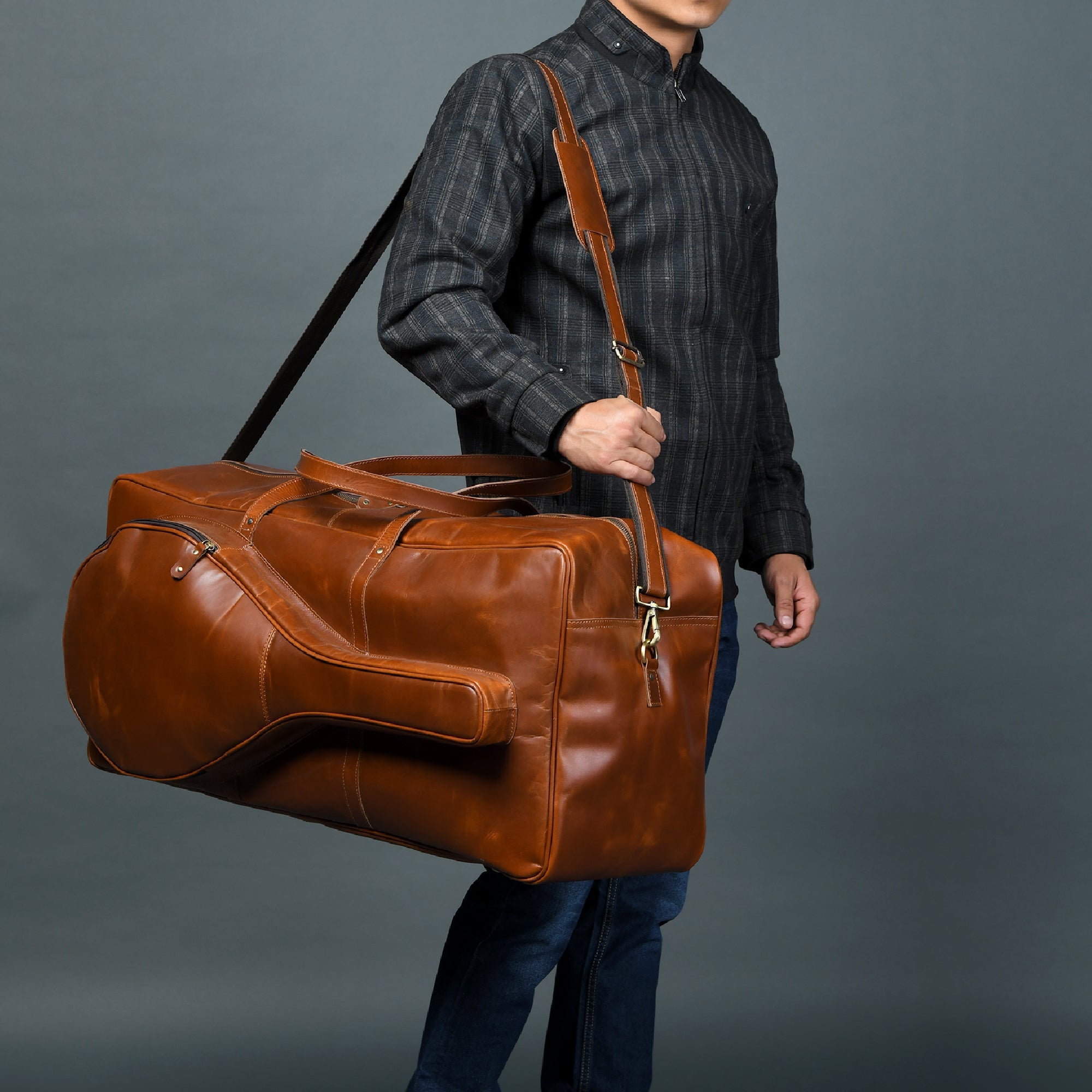 Buffalo Leather Tennis Duffle Bag - Overture Gifts