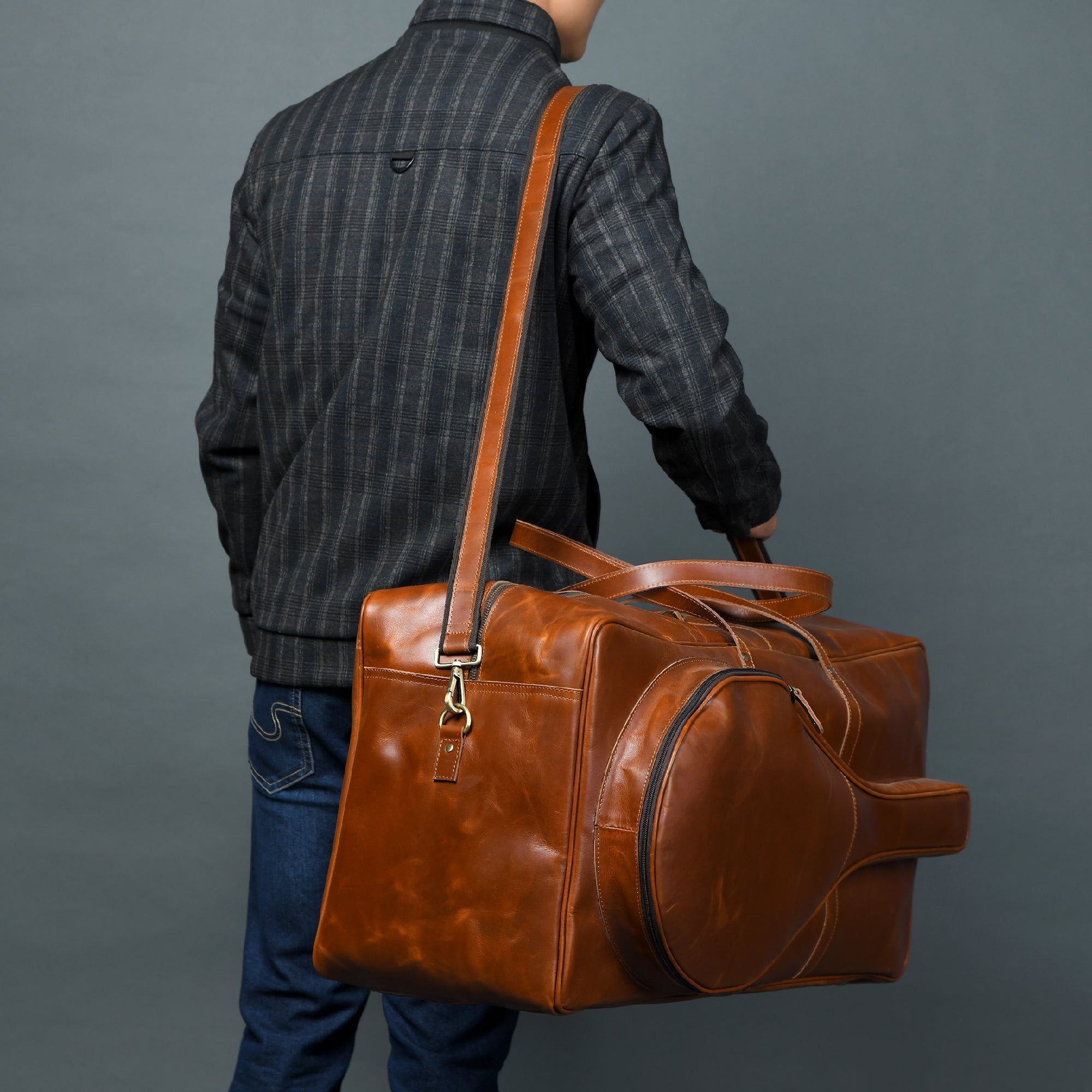 Buffalo Leather Tennis Duffle Bag - Overture Gifts