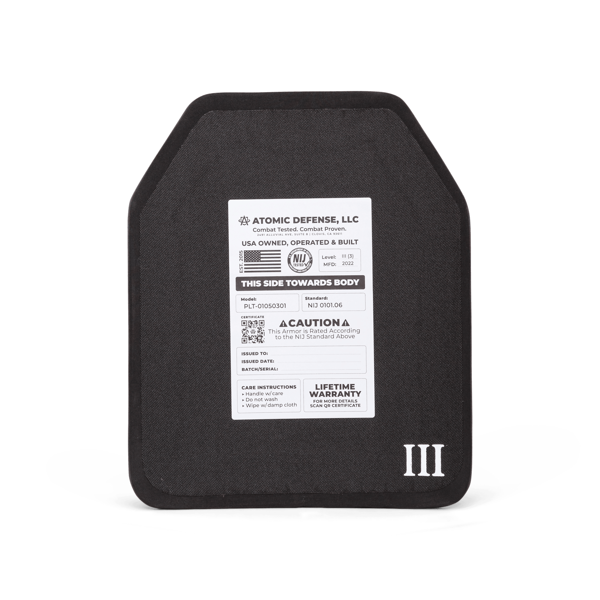 Bulletproof Backpack Insert - Level 3A, 3 and 4 Options