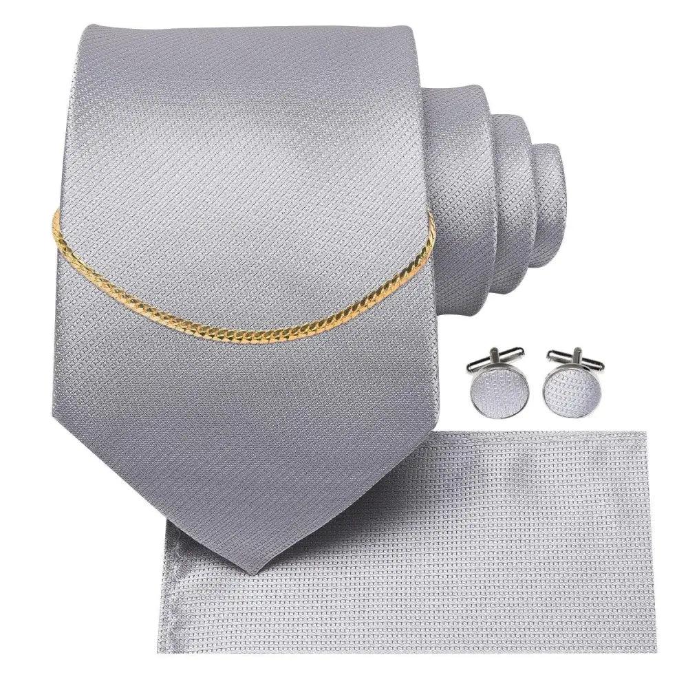Black Silk Necktie Set Timeless Pocket Square Cufflinks