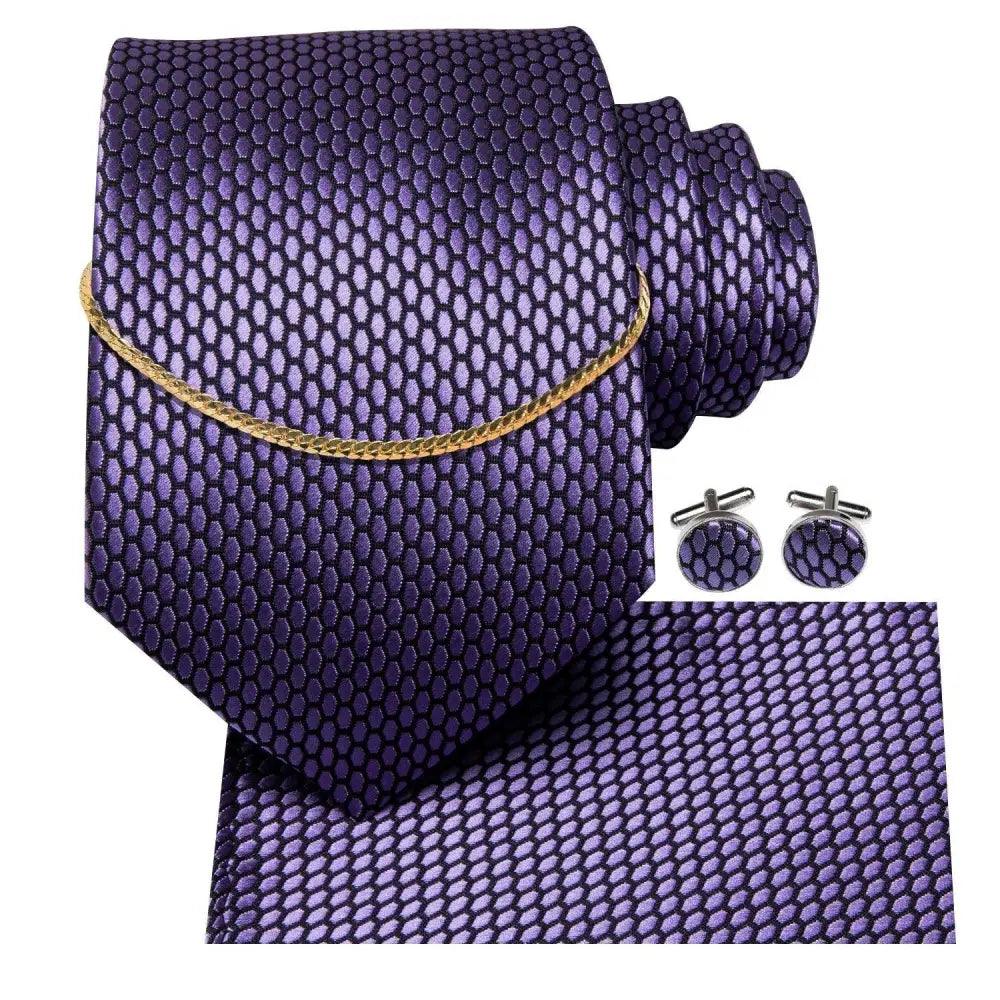 Black Silk Necktie Set Timeless Pocket Square Cufflinks