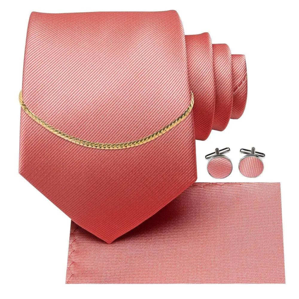 Black Silk Necktie Set Timeless Pocket Square Cufflinks