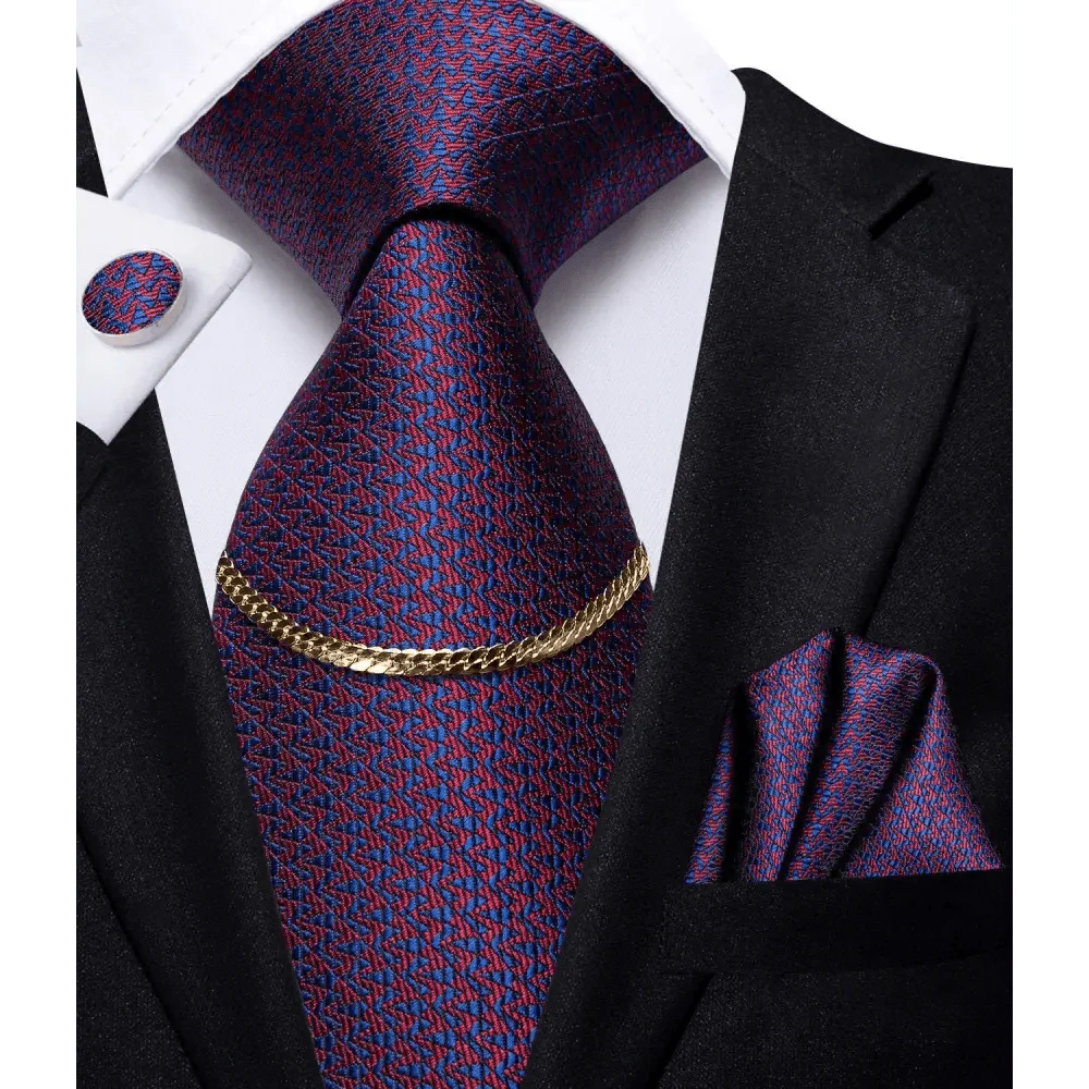 Black Silk Necktie Set Timeless Pocket Square Cufflinks