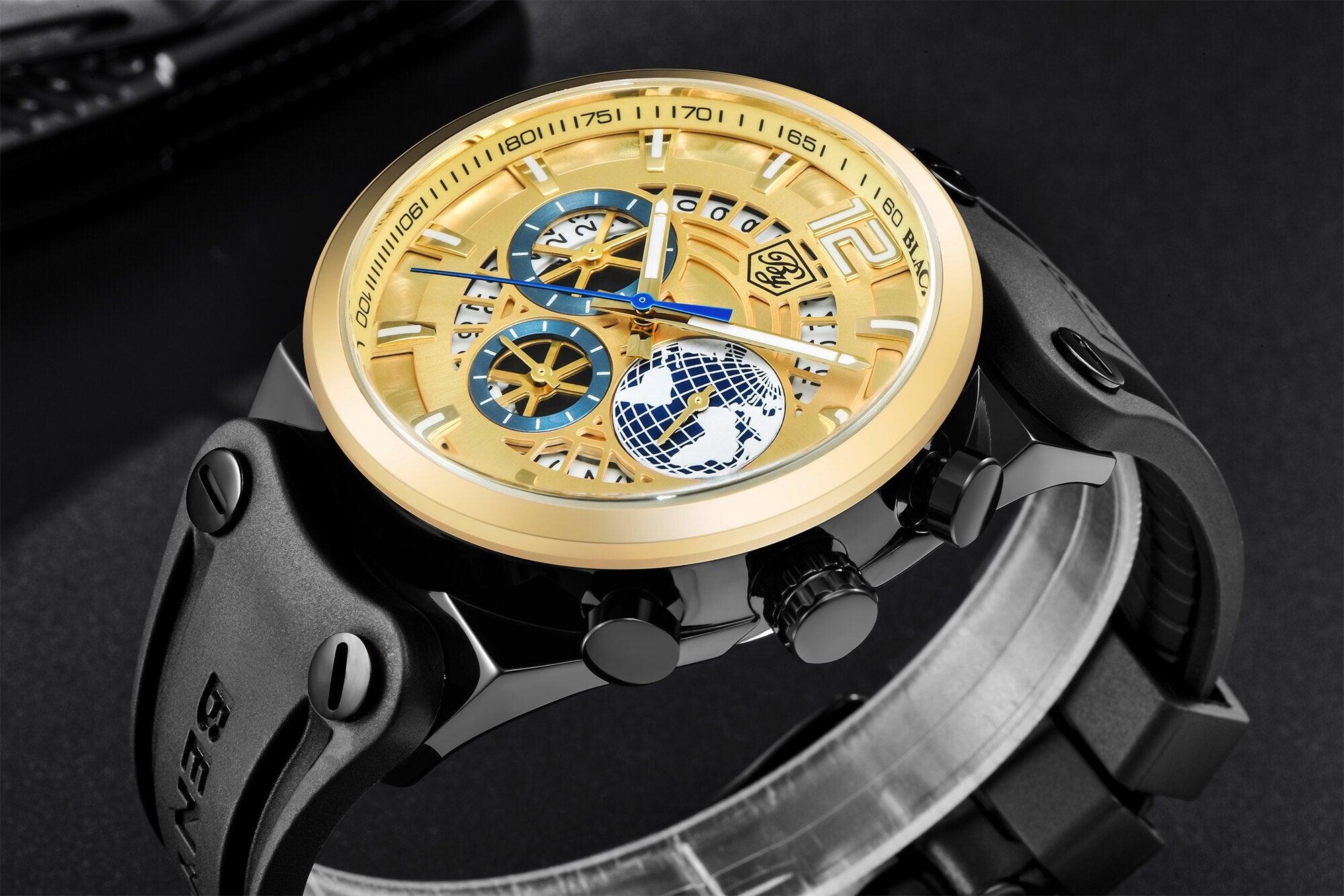 Business Mens Fashion Watches Quartz Silicone Sport Multifunction Watch Men Luxury Waterproof Luminous Hands - Overture Gifts